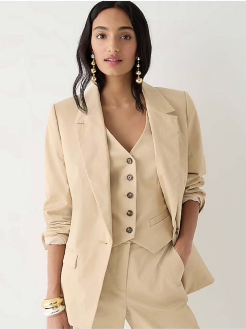 J Crew Willa Blazer & Kate Cuffed Pant in Lightweight Chino Size 14 Career